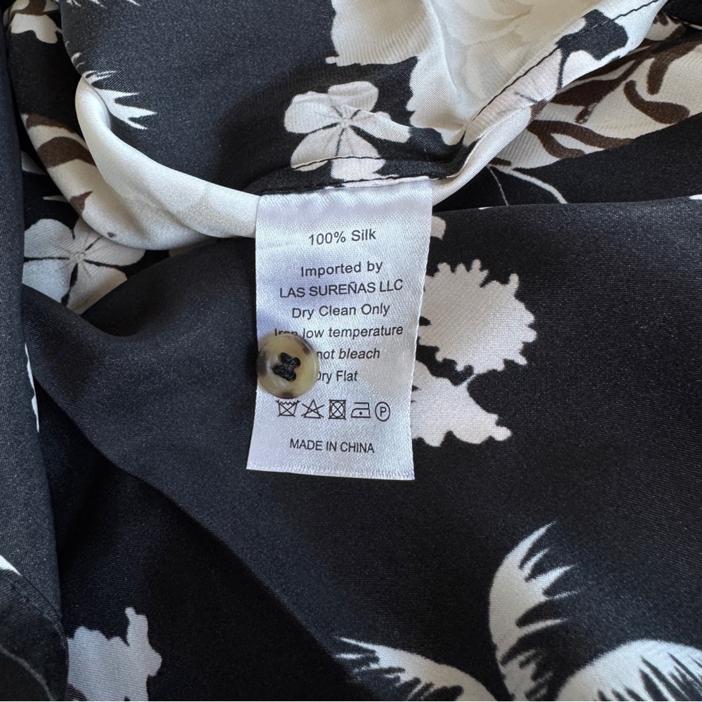 LAS SURENAS Tiger Romantic Silk Maxi Dress In Black - Picture 9 of 14